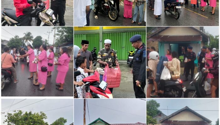 Brimob Yon C Pelopor dan Pemuda Fiditan Berbagi Takjil