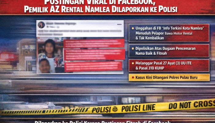 Postingan Viral di Facebook, Pemilik AZ Rental Namlea Resmi Dilaporkan ke Polisi