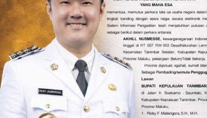 Abaikan Putusan PTTUN, Bupati Tanimbar Terancam Diberhentikan