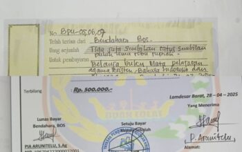 LPJ Dana BOS SD Lamdesar Barat Diduga Bermasalah