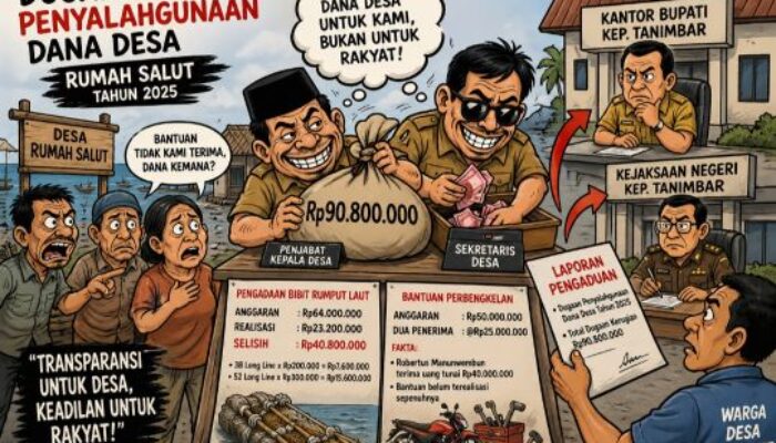 Penyalahgunaan Dana Desa Rumahsalut Rp90 Juta Dilaporkan ke Bupati dan Kejaksaan