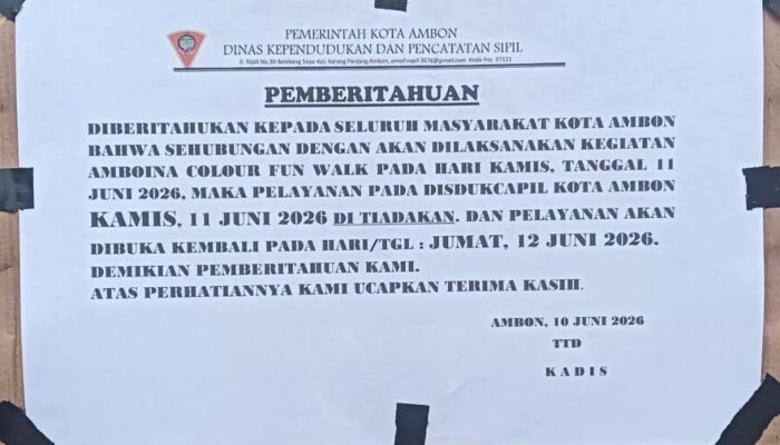 Salah Menterjemahkan Kebijakan Walikota, Kadis Dukcapil Kota Ambon Korbankan Pelayanan Publik