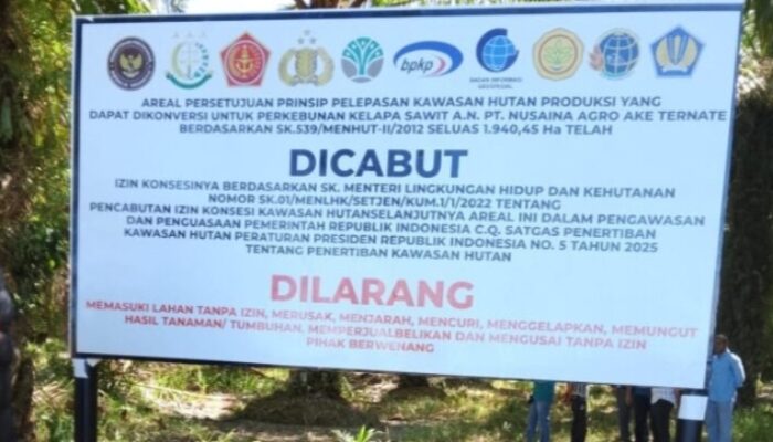 Izin Konsesi Kelapa Sawit Milik PT Nusa Ina Grup Dicabut Oleh Satgas PKH, Areal Hutan Resmi Milik Pemerintah