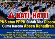 Peringatan Keras Bagi ASN dan PPPK Nakal Bisa Dipecat Hanya Karena Absensi Online Fiktif