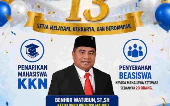 20 Mahasiswa STTIMASS Terima Beasiswa Penyelesaian Studi dari Ketua DPRD Maluku